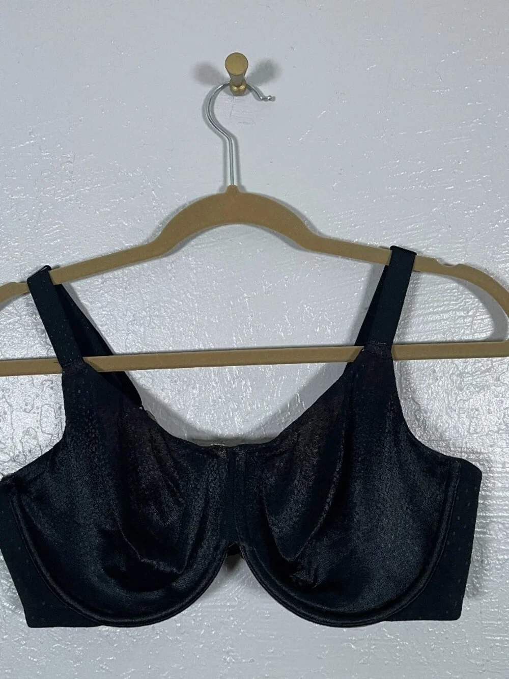 Wacoal Plus Size 38DD Black Back Appeal Bra Underwire Unlined Full Coverage
